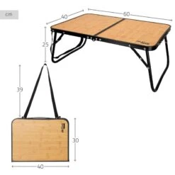AKTIVE - Table De Camping Pliante Effet Bambou, 60x40x25 Cm -Camping Rabais aktive table de camping pliante effet bambou 60x40x25 cm 3
