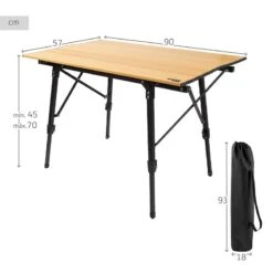 AKTIVE - Table Pliante Glampling Hauteur Réglable. Table De Camping, 90 X 57 Cm -Camping Rabais aktive table pliante glampling hauteur reglable table de camping 90 x 57 cm 3