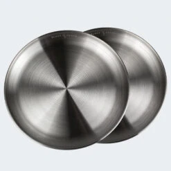 Assiette Plate De Camping | Diamètre Env. 23 Cm | Acier Inox | 2 Assiettes -Camping Rabais assiette plate de camping diametre env 23 cm acier inox 2 assiettes 3