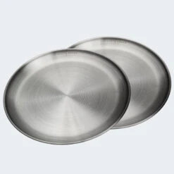 Assiette Plate De Camping | Diamètre Env. 23 Cm | Acier Inox | 2 Assiettes -Camping Rabais assiette plate de camping diametre env 23 cm acier inox 2 assiettes 4