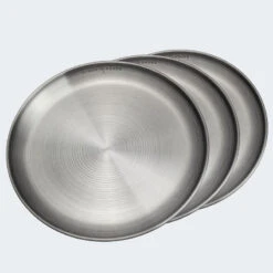 Assiette Plate De Camping | Diamètre Env. 23 Cm | Acier Inox | 3 Assiettes -Camping Rabais assiette plate de camping diametre env 23 cm acier inox 3 assiettes 2