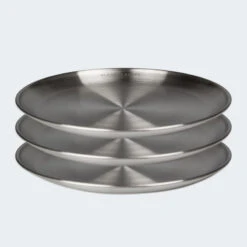 Assiette Plate De Camping | Diamètre Env. 23 Cm | Acier Inox | 3 Assiettes -Camping Rabais assiette plate de camping diametre env 23 cm acier inox 3 assiettes 5