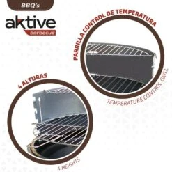 Barbecue Portable Rond 4 Hauteurs Aktive -Camping Rabais barbecue portable rond 4 hauteurs aktive 2
