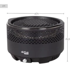 Barbecue Rond Noir Sans Fumée 2 En 1 Ø34 Cm Aktive -Camping Rabais barbecue rond noir sans fumee 2 en 1 o34 cm aktive 3