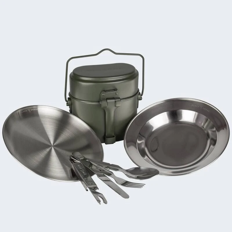 Batterie De Cuisine De Camping, Assiette Plate & Creuse Et Couverts Set 3 Batterie De Cuisine De Camping, Assiette Plate & Creuse Et Couverts Set – Image 3