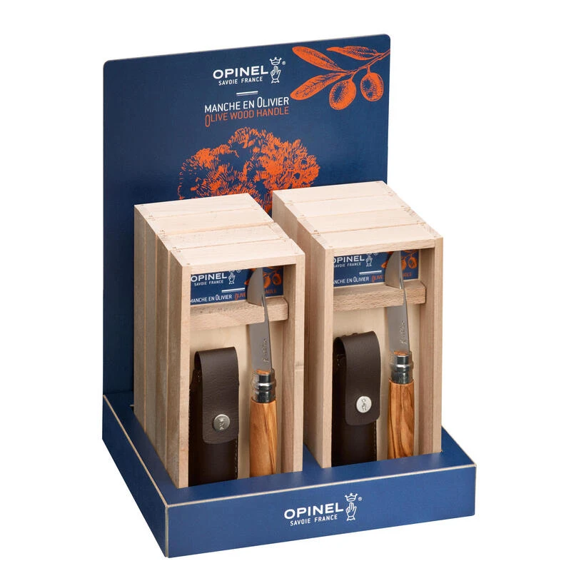 Coffret Couteau Opinel Randonnée Numéro 8 En Bois D'olivier, Avec Son étui Cuir 2 Coffret Couteau Opinel Randonnée Numéro 8 En Bois D'olivier, Avec Son étui Cuir – Image 2