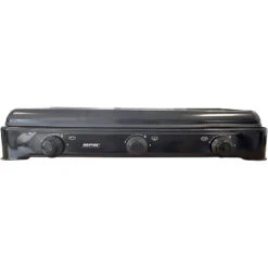 MPM Cuisinière à Gaz Portable Pour Le Camping Avec 3 Feux Couvercle Smile -Camping Rabais cuisiniere a gaz portable pour le camping avec 3 feux couvercle smile 2