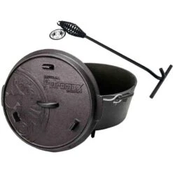 Petromax Dutch Oven FT6-6QT (avec Pieds) Et Levier De Couvercle -Camping Rabais petromax dutch oven ft6 6qt avec pieds et levier de couvercle 5