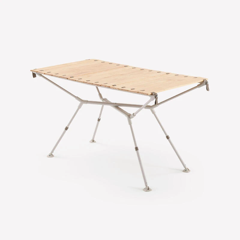 Quechua TABLE DE CAMPING COMPACTE 4/6 PERSONNES - PLATEAU BOIS - POCHE DE RANGEMENT 1 Quechua TABLE DE CAMPING COMPACTE 4/6 PERSONNES - PLATEAU BOIS - POCHE DE RANGEMENT