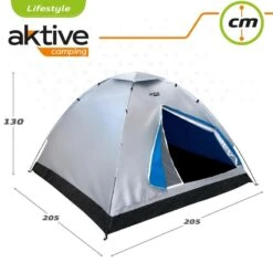 Tente 4 Hommes 205x205x130 Cm Aktive -Camping Rabais tente 4 hommes 205x205x130 cm aktive 2