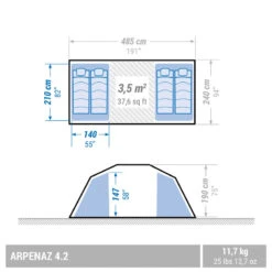Quechua Tente à Arceaux De Camping - Arpenaz 4.2 - 4 Personnes - 2 Chambres 12 Quechua Tente à Arceaux De Camping - Arpenaz 4.2 - 4 Personnes - 2 Chambres -Camping Rabais tente a arceaux de camping arpenaz 42 4 personnes 2 chambres 2
